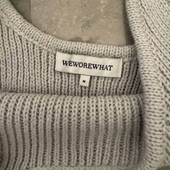 WeWoreWhat Light Gray Chunky Knit Set | M - Picture 5 of 7